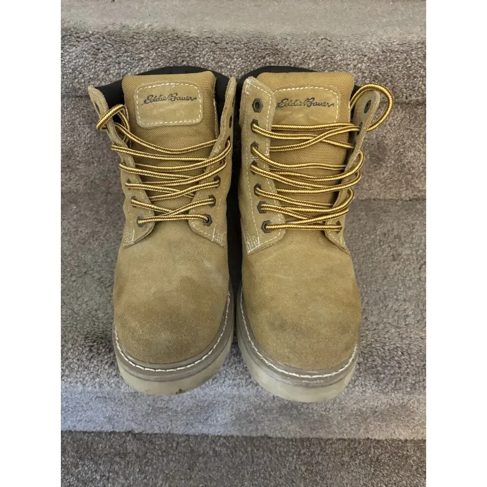 Eddie Bauer Rick Tan Men's Waterproof Boots Size 9 Hiking RBX Highland Point